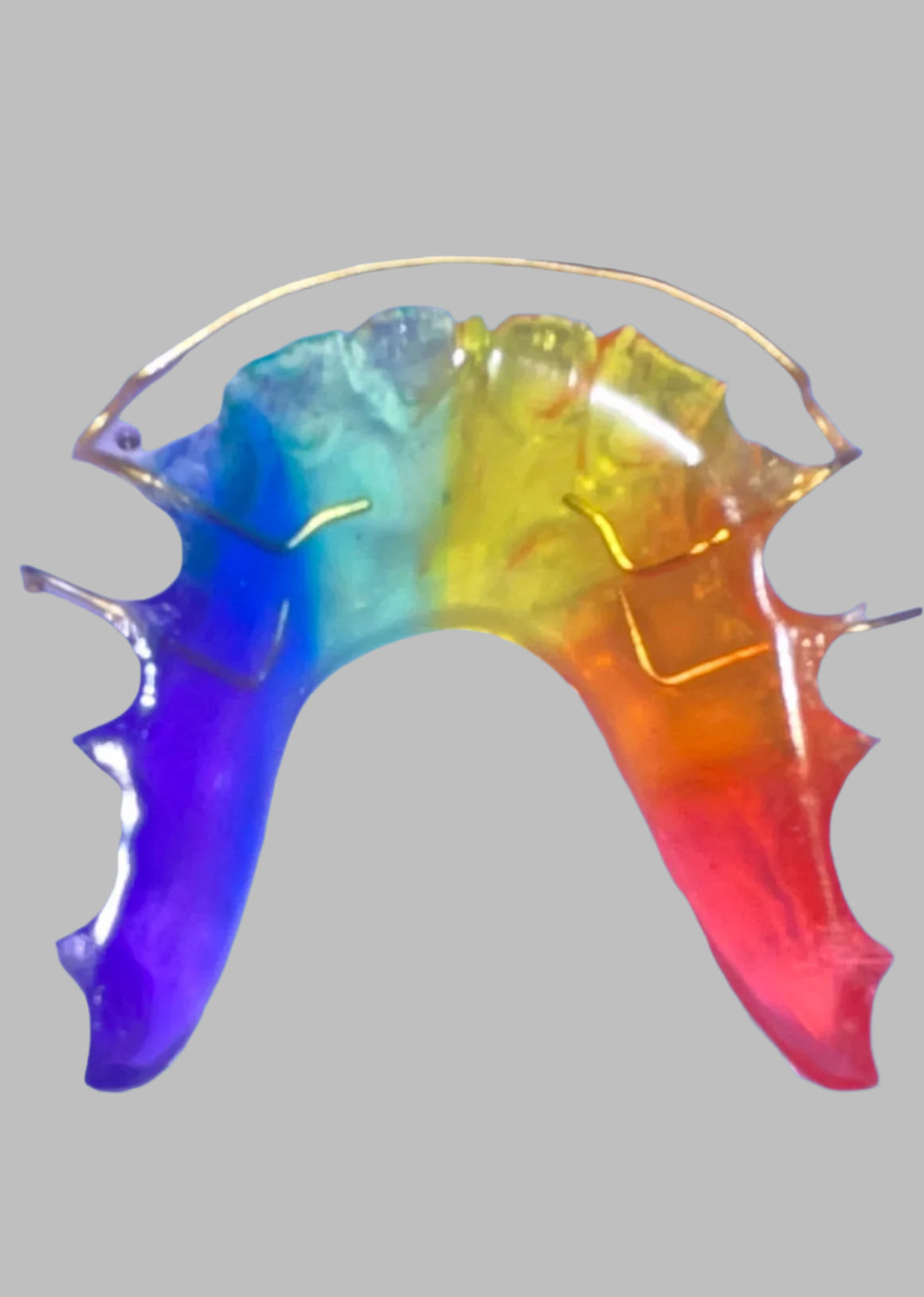 "Personalized Hawley retainer with Rainbow acrylic"