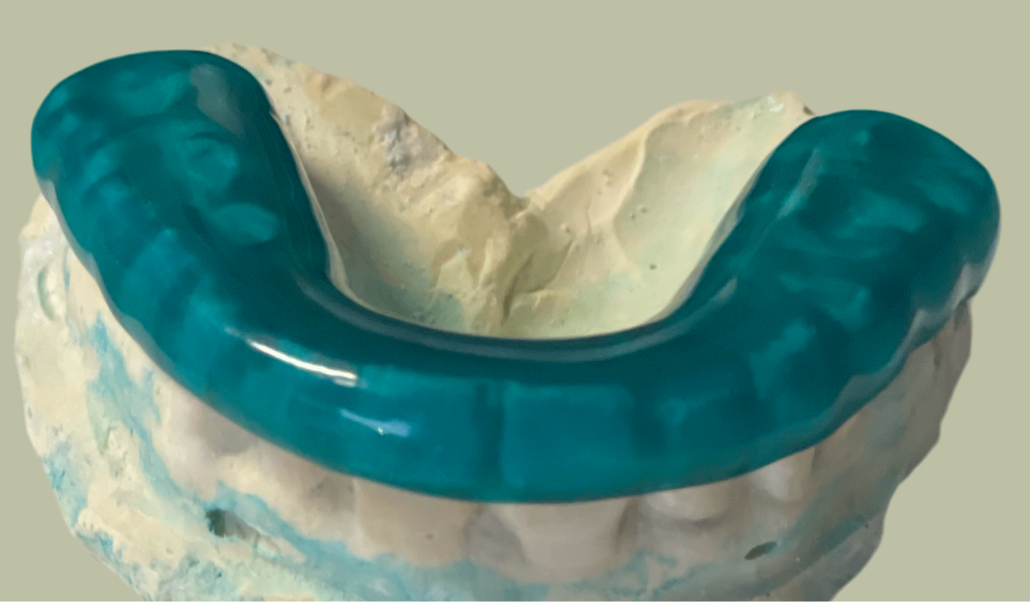 "Professional night guard made in dental lab"