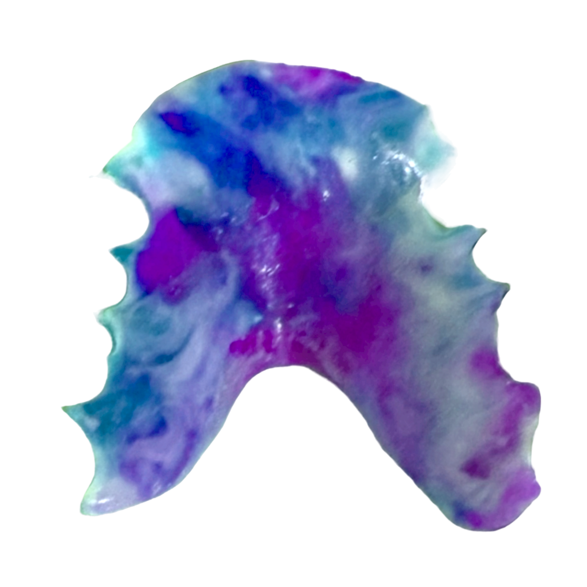 Blue and purple tie dye acrylic with white background 