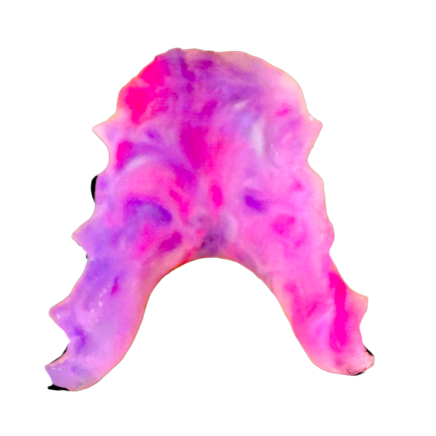 Tie dye pink & purple acrylic upper retainer white background 